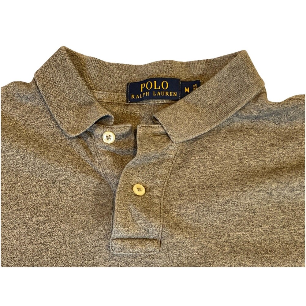 Polo Ralph Lauren Shirt Mens Medium Gray w/ Blue Pony Logo Classic Short Sleeve - Picture 5 of 10
